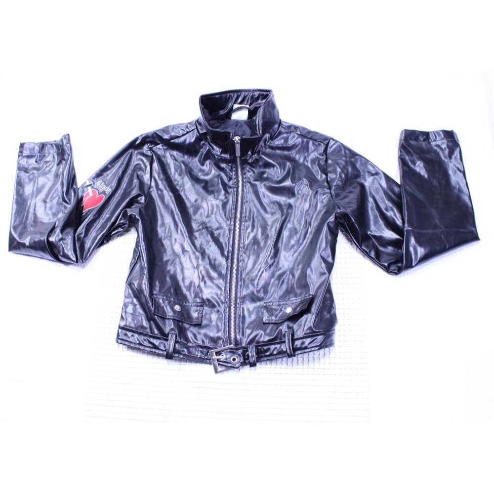 Chucky Universal City Studios Kids Faux Leather Biker Jacket Black XL‎ Heart